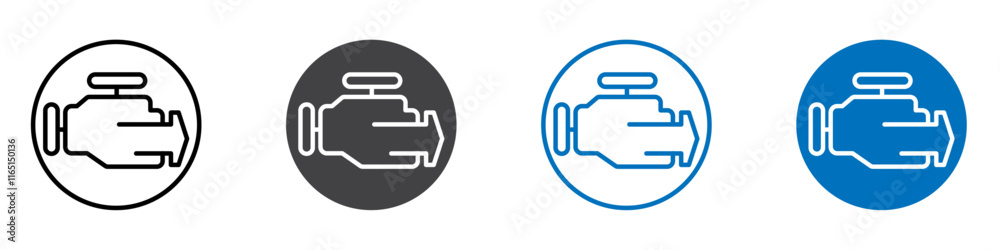 Engine icon flat editable icon mark set. Engine icon flat editable icon mark set.