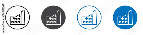 Factory breakdown icon flat editable icon mark set.