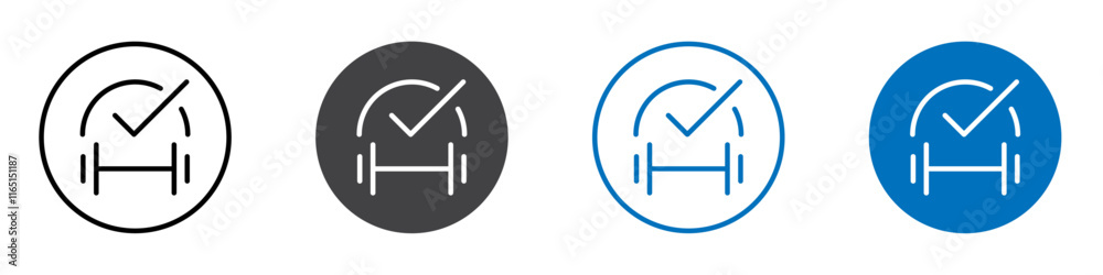 Gym routine icon flat editable icon mark set. Gym routine icon flat editable icon mark set.