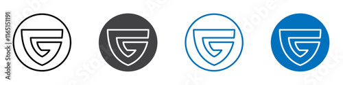 Guilded icon flat editable icon mark set.