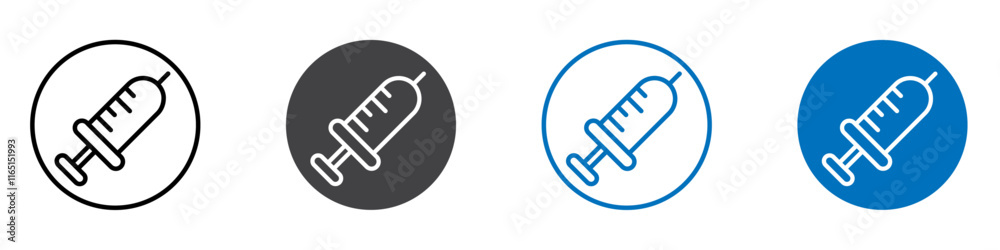 Injection icon flat editable icon mark set.