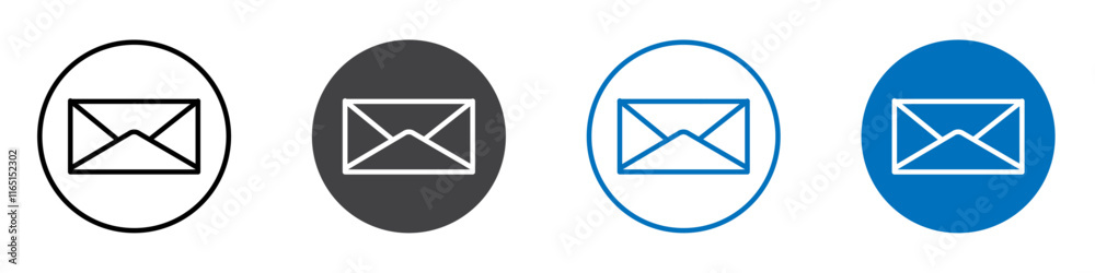 Mail icon flat editable icon mark set. Mail icon flat editable icon mark set.