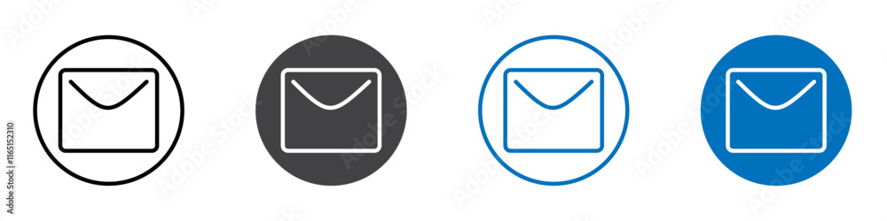 Mail icon flat editable icon mark set. Mail icon flat editable icon mark set.