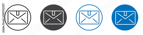 Mail icon flat editable icon mark set.