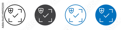 Medical protection approve icon flat editable icon mark set.