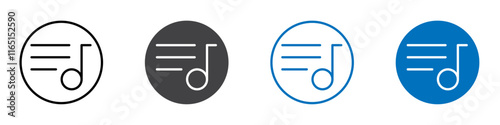 Music playlist icon flat editable icon mark set.