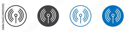Podcast icon flat editable icon mark set.