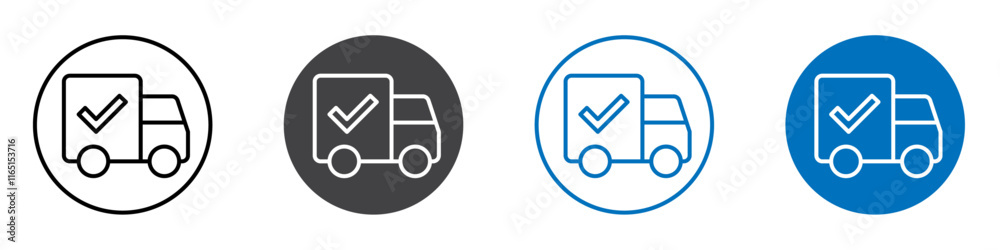 Shipped icon flat editable icon mark set. Shipped icon flat editable icon mark set.