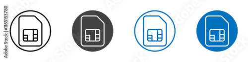 Sim icon flat editable icon mark set.