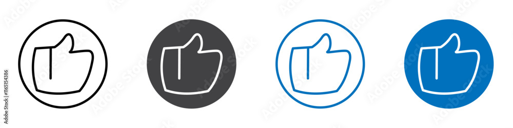 Thumbs up icon flat editable icon mark set. Thumbs up icon flat editable icon mark set.