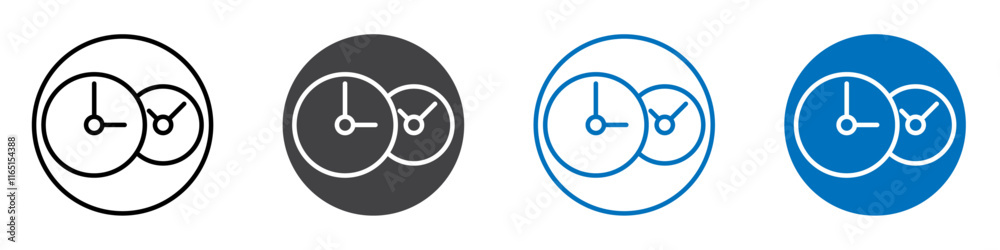 Time sync icon flat editable icon mark set. Time sync icon flat editable icon mark set.