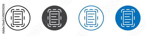 Text scan icon flat editable icon mark set.