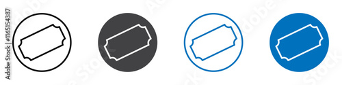 Ticket icon flat editable icon mark set.