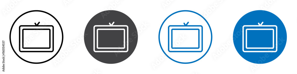 Tv icon flat editable icon mark set. Tv icon flat editable icon mark set.