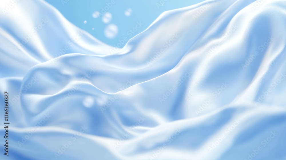 Naklejka premium A serene light blue background filled with soft air bubbles, symbolizing cleanliness, freshness, and the importance of hygiene in daily life.