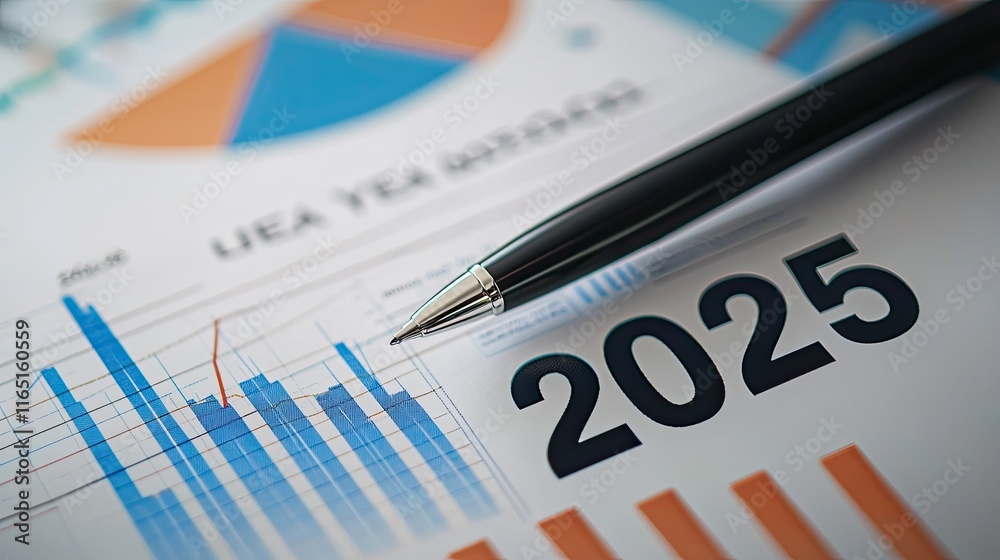 Business and Statistics 2025 New Year Card Materials for Business.Ai