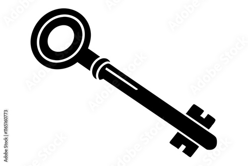 Old key vector on white background
 photo