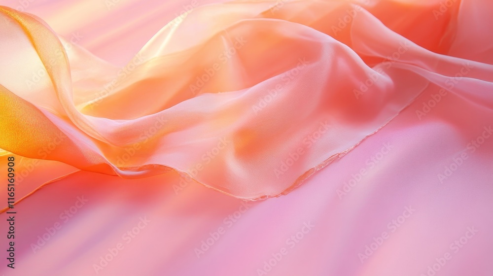 Obraz premium A soft, flowing fabric drapes elegantly, showcasing delicate colors and textures.