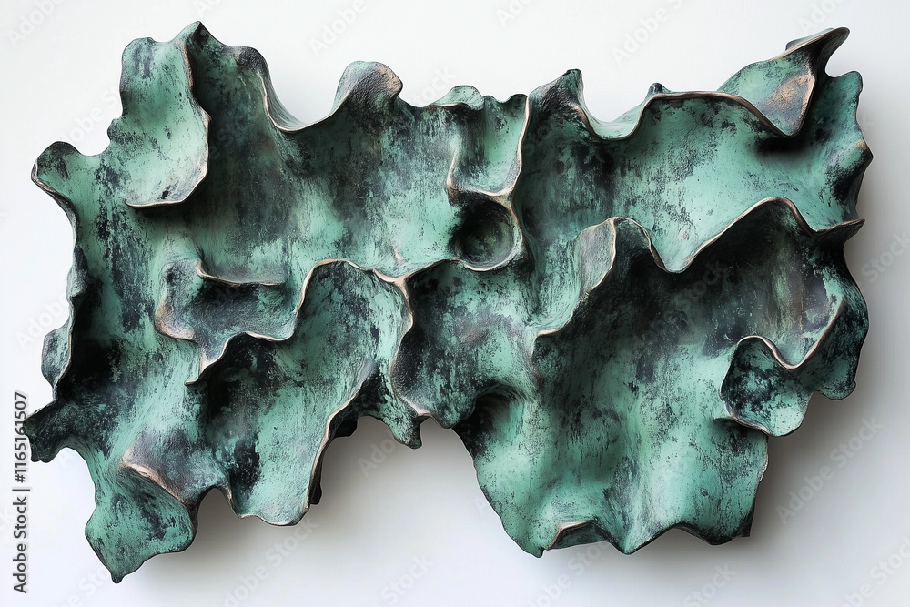 Obraz premium An oxidized bronze surface with a green patina