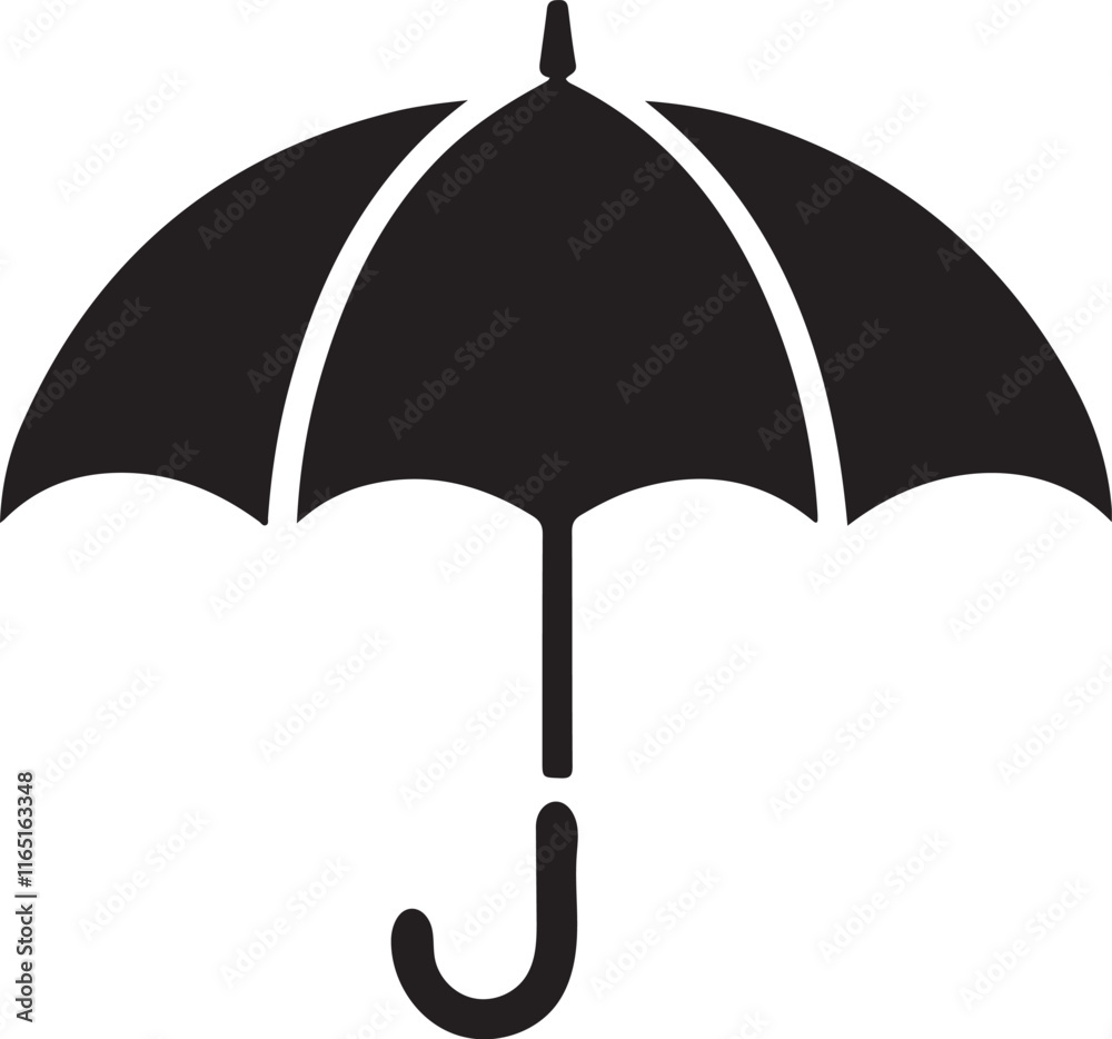 Elegant Umbrella Silhouette Vector Design Elegant Umbrella Silhouette Vector Design