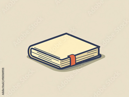 Flat Minimalist Illustration of a Notebook