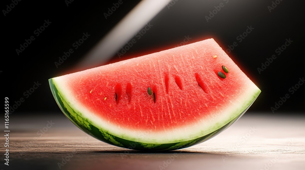 A vibrant slice of watermelon showcasing its juicy interior. A vibrant slice of watermelon showcasing its juicy interior.