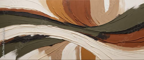 Artistic overlapping brushstrokes in earthy tones creating a rustic, natural aesthetic, perfect for creative naturalistic designs