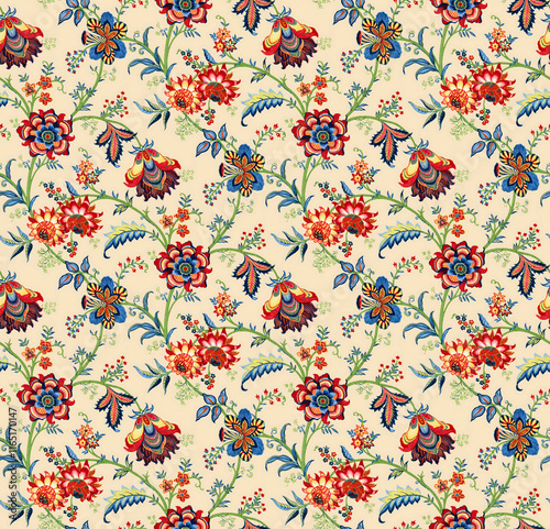 seamless pattern with flowers multi design photo