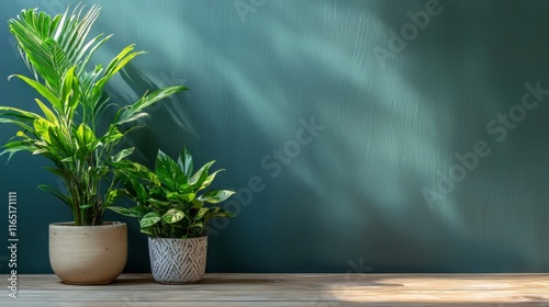 Green Plant on Wooden Table photo