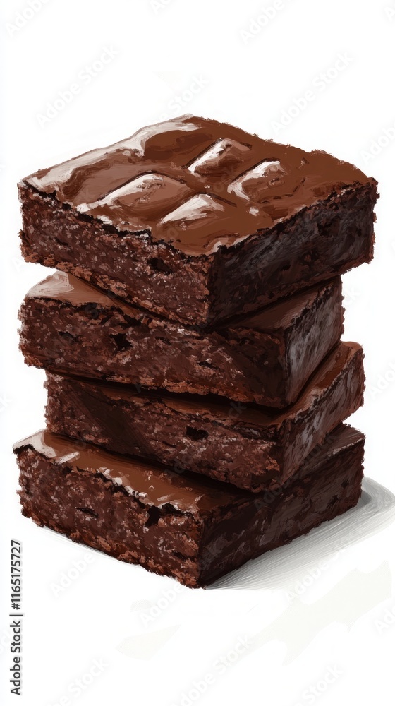 A Stack of Decadent Chocolate Brownies