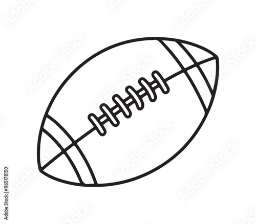American football outline icon vector on white background