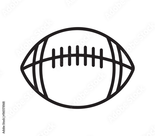 American football outline icon vector on white background