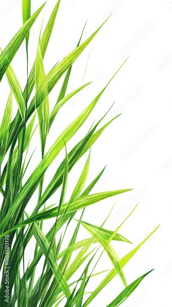 Naklejka premium Fresh Green Grass Detail - Lush Foliage in Nature