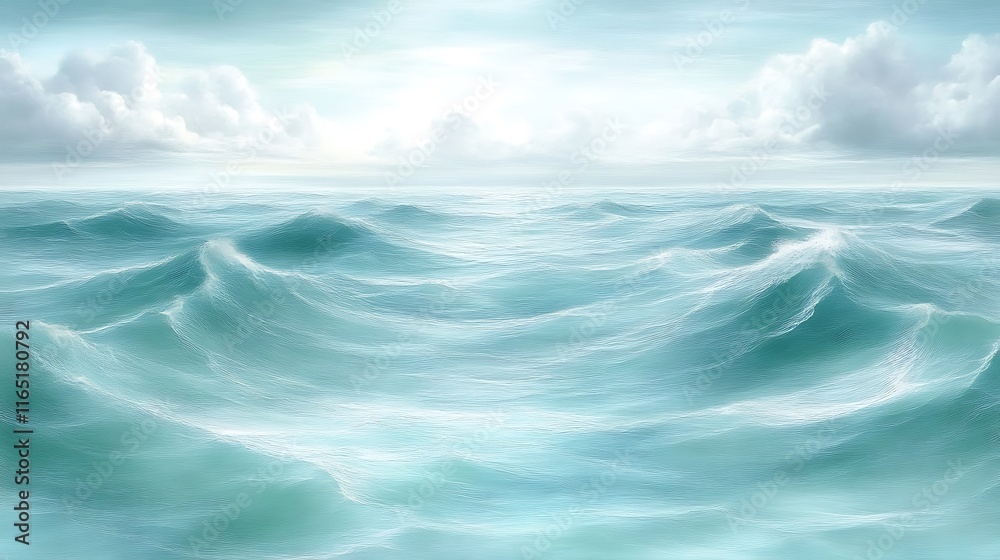 Serene Ocean Waves Under a Cloudy Sky Serene Ocean Waves Under a Cloudy Sky