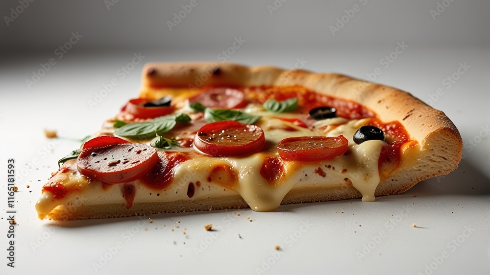 Delicious pizza with mozzarella on a board Delicious pizza with mozzarella on a board