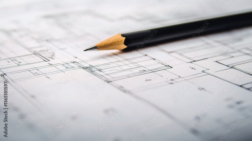 Detailed Blueprints of a New Building Under Construction Detailed Blueprints of a New Building Under Construction
