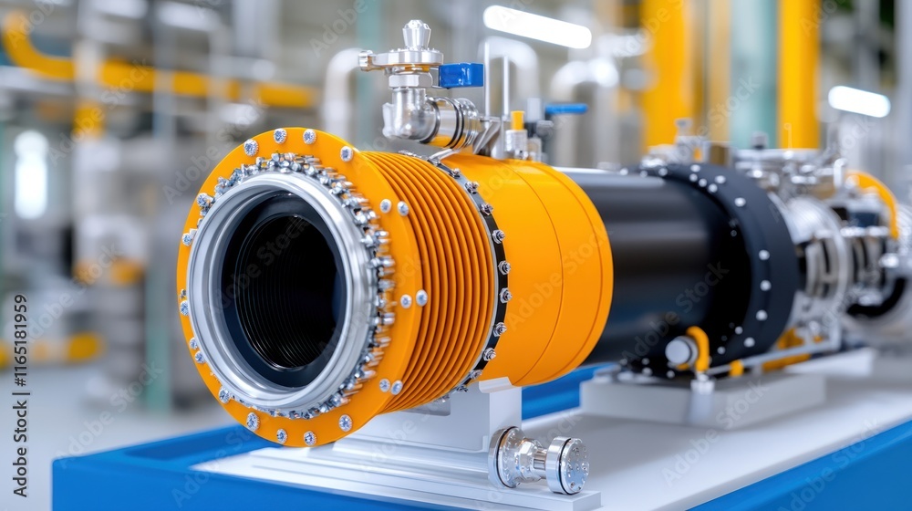 Close-up of a high-tech industrial component for machinery. Close-up of a high-tech industrial component for machinery.
