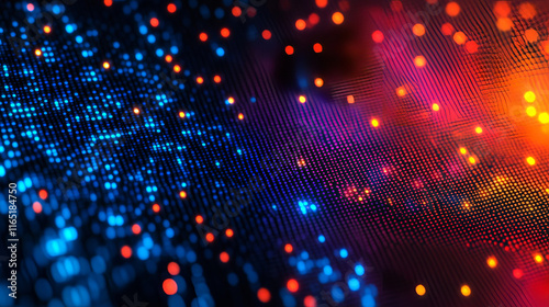 Abstract Visual of Colorful LED Lights and Bokeh Effect Perfect for AI, Technology, and Digital Innovation Concepts photo