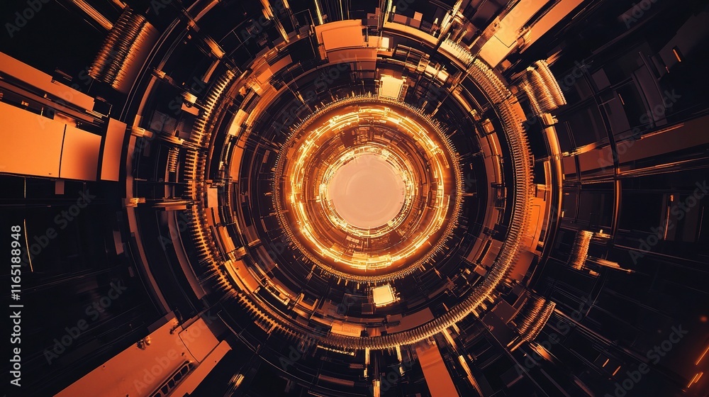 Fototapeta premium Abstract Mechanical Gear Wheel Background with Industrial Design Elements