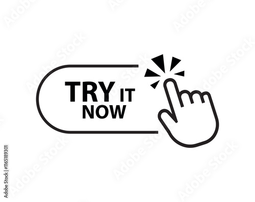 try it now sign on white background	