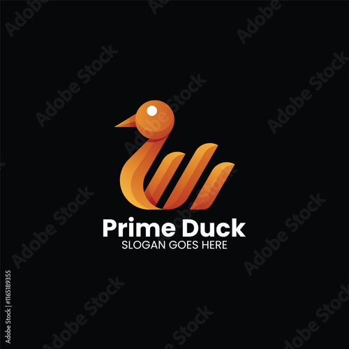 Prime Duck Gradient Colorful Logo