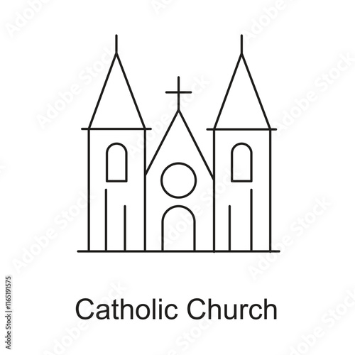 Catholic Church Icon. Vector Icon Design