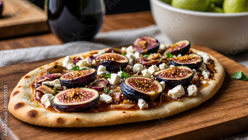 Pizza with Figs, Goat Cheese, and Honey Drizzle photo