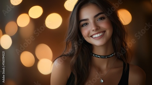 Radiant Smile, Evening Glow: A Portrait of Youthful Beauty photo