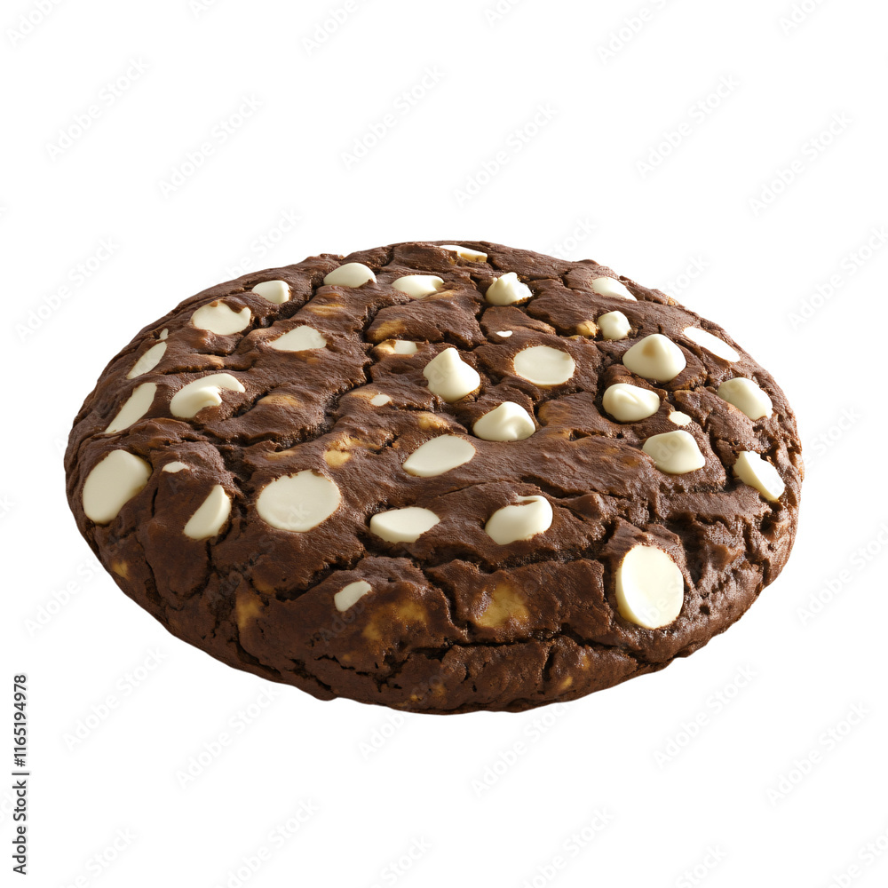 Fototapeta premium a chocolate cookie with white chocolate chips on top