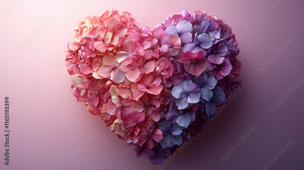 Fototapeta premium heart shape made of colorful flowers creates striking visual