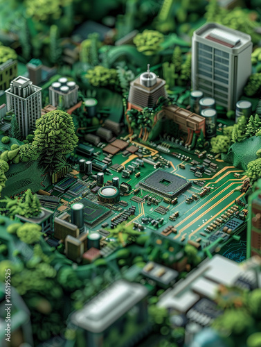 photo-realistic image shows how semiconductor runs everything in daily living usage photo