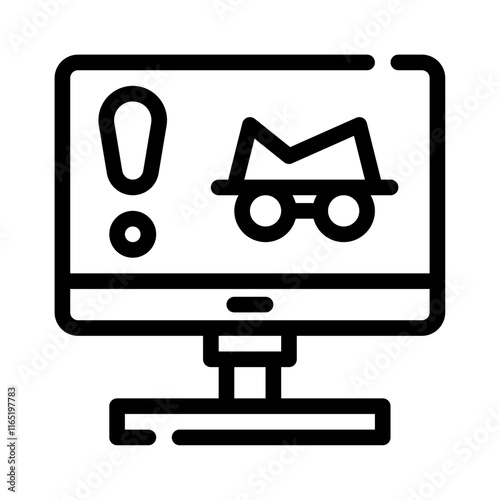 Icon Spyware Laptop With Style Outline