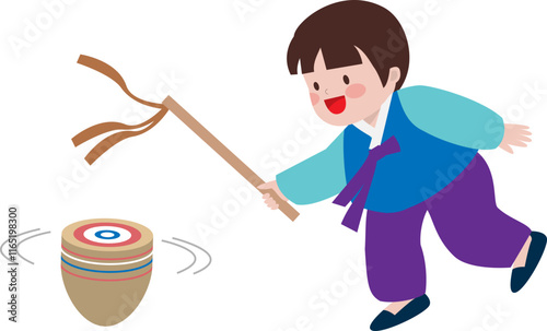 한국 전통 놀이 - 팽이치기