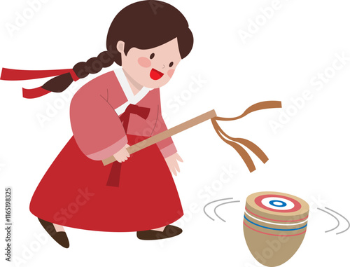 한국 전통 놀이 - 팽이치기
